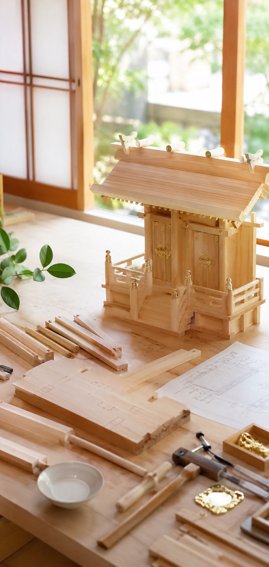 木工細工を制作するワークショップの様子